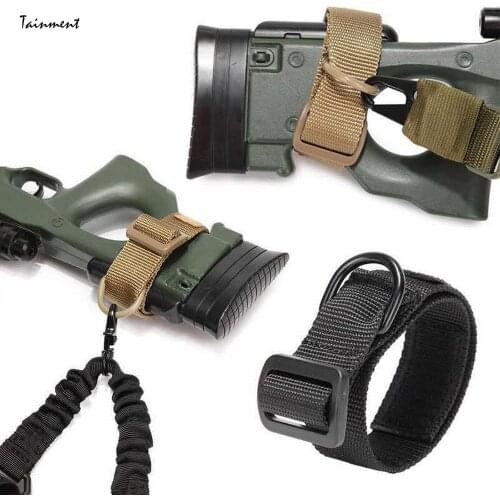 Hot Military Airsoft Tactical ButtStock Sling Adapter Rifle Stock Gun Strap Gun Rope Strapping Belt Hunting Accessories
