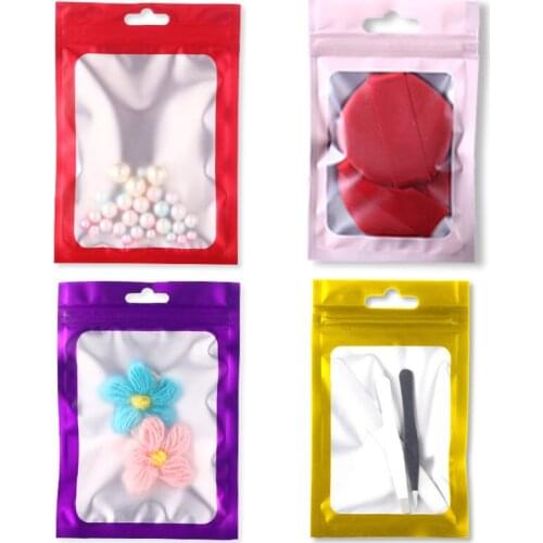 100PC Frosted Aluminum Foil Bag Can Be Manually Opened And Closed Candy Sealed Colorful Packaging Bag Plastic Composite Bag