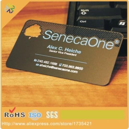 Black matte stainless products metal business card with custom company name&logo
