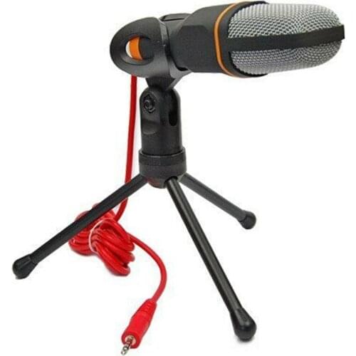Microphone With Mini Stand Tripod Audio Recording For Computer PC Phone Desktop