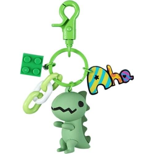 Cute Little Green Dinosaur Key Chain Women Girls Kawaii Car Keychain Fashion Keyring Animals Bag Pendants Accessories