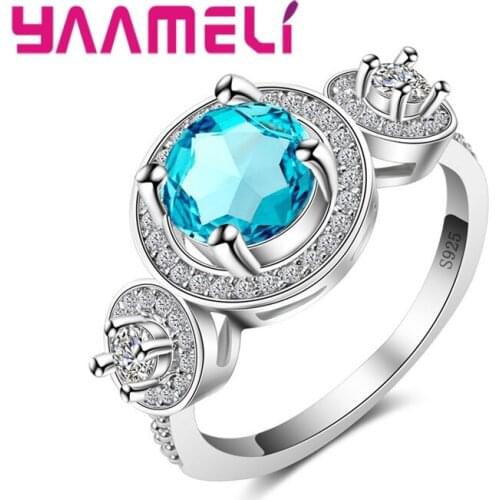 Trendy Rings for Women Engagement Wedding Ring 925 Sterling Silver Cubic Zirconia CZ Rings Bagues Femme Fashion