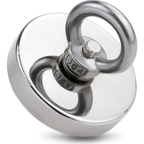 1pcs D90 D75 Strong Powerful Neodymium Magnet Hook Salvage Magnet River Fishing Equipments Holder Pulling Mounting Pot with Ring