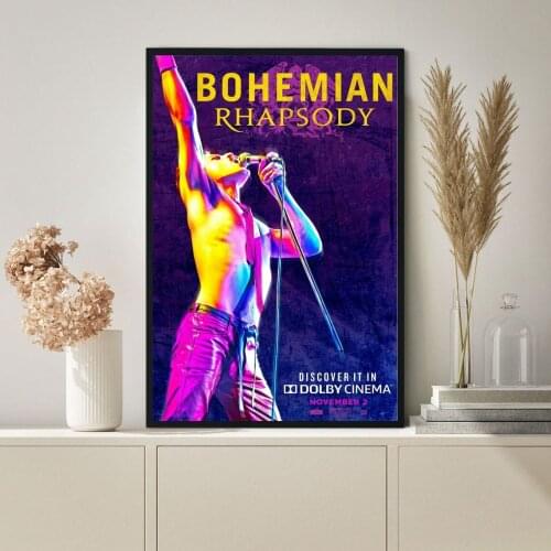 Bohemian Rhapsody Queen Freddie Mercury Musical 2018 Movie Poster Canvas Print Wall Painting Home Decoration ( No Frame )