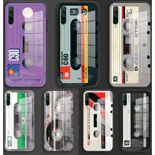 Soft Glass Case For Huawei Honor 30 20 10 Lite Pro 10i 20i 9a 8a 8x Balck Cover Cassette tape