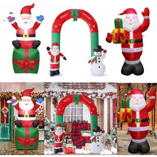 4Type Giant Arch Santa Claus Snowman Inflatable Garden Yard Archway Christmas Ornaments Xmas New Year Festival Party Props Decor