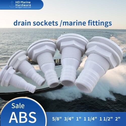 Nylon Plastic Thru Hull Bilge Fitting For Pump Aerator Hose of Boat Marine Yacht Sail RV Camper Truck