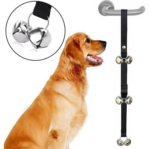 New Pet Dog Training Dogs Doorbell Adjustable Rope Housetraining Communicate Alarm Clicker Pets Cats Stainless Steel Door Bell