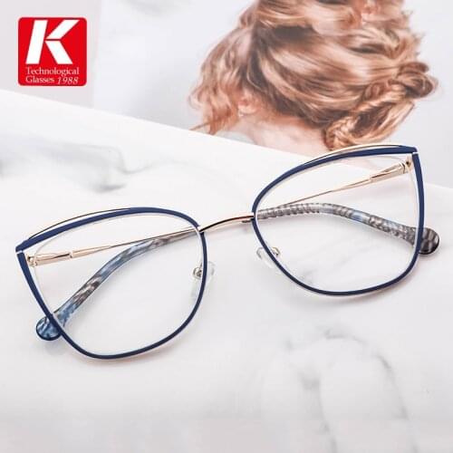 Cat Eye Optical Glasses Frames Sexy Women Fashion Computer Metal Myopia Prescription Eyeglasses Lovely Comfort Female Eyewear
