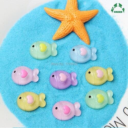 Fish Charms for Jewelry making Resin Charms for Slime 20mm 10pcs Flatback Cabochons for DIY scrapbooking Goldfish Charms