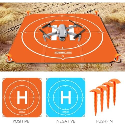 Landing Pad Foldable Parking Apron 65cm 25'' Drone Universal Pad Waterproof Ground Nail For DJI FPV/Mini 2/Mavic Air 2 Accessory