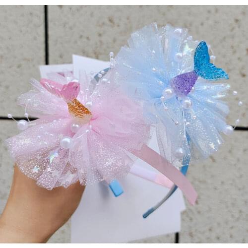 1Pcs Kids Mermaid Headband Glitter Hairband Starfish Mermaid Hairband for Girls Party kids hair tie birthday party decorations