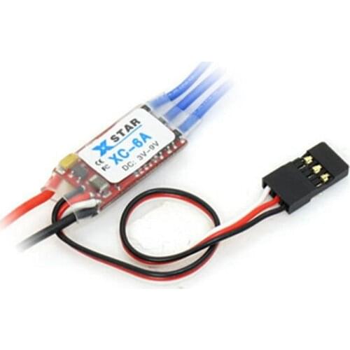 FATJAY XC-6A RC hobby car brushless ESC 6A 1-2S 4g electronic speed controller 3 modes 2-way forward brake reverse crawler