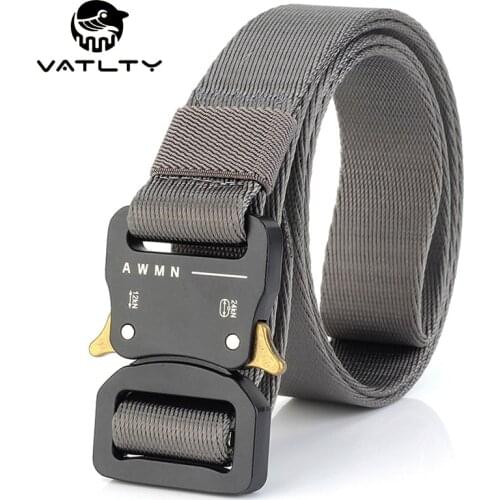 VATLTY 3.2cm Thin Belt Soft Strong Real Nylon Anti-rust Metal Quick Release Buckle Unisex Outdoor Sports Hiking Tactical Belt