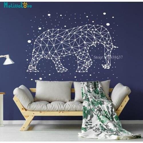 Elephant Stars Constellation Wall Decals Vast Universe Animal Stars Sky Home Decor Living Room Vinyl Poster Removable BB466