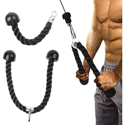 Tricep Ropes Pull Down Rope Cable Attachment Handle Gym Equipment Nylon Rally Rope Push Pull Down Cord Fitness Pulldown