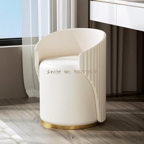 Dressing stool Italian simple round stool ins makeup stool light luxury dressing table stool low stool creative makeup chair bed