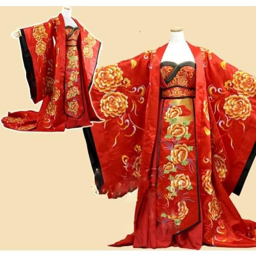 TV Play Legend of Great Tang Empress - Wu Meiniang Red Hanfu Costume Wedding Costume Embroidery Dragon and Phoenix for Couple