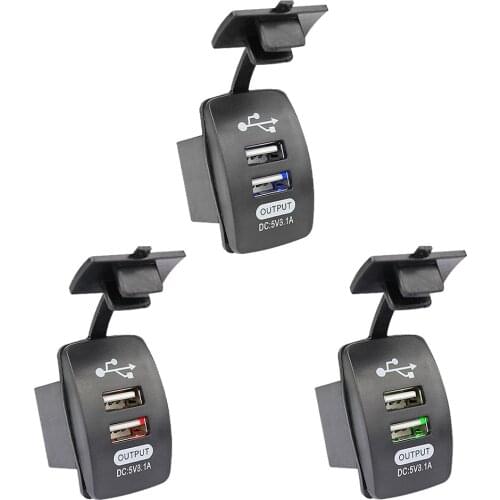 5V 3.1A Universal Car Charger Waterproof Dual USB Ports Auto Adapter Dustproof Phone Charger For Iphone Xiaomi for Samsung