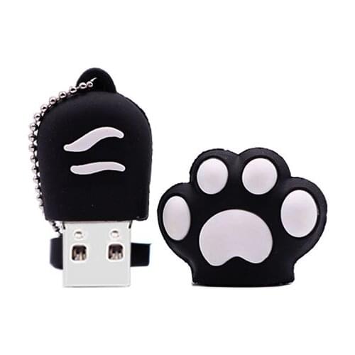 Cartoon Cat paw USB flash Drive 4GB 128gb 16gb Pen drive 32GB USB Stick Flash Drive 64GB 128GB Flash USB pendrive with Key Chain