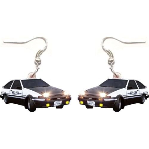 1 Pair Japan Animax INITIAL D Acrylic Cosplay Sharp Turn Ae86 Car Earrings Jewelry Gifts for Women Fans cute charms Earring
