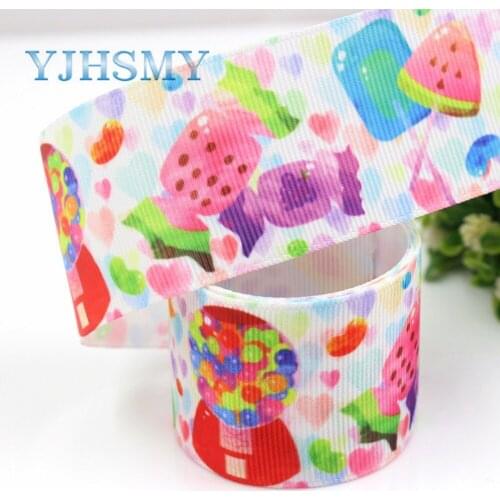 YJHSMY G-18719-653,10 yards 38 mm Cartoon Ribbons Thermal transfer Printed grosgrain Wedding Accessories DIY handmade material