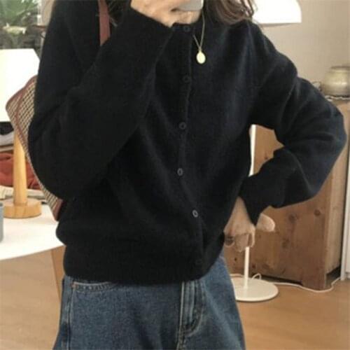 Alien Kitty Elegant Autumn 2020 High Quality Cardigans Knitted Women Sweet Korean Vintage Retro Chic Loose All-Match Sweaters