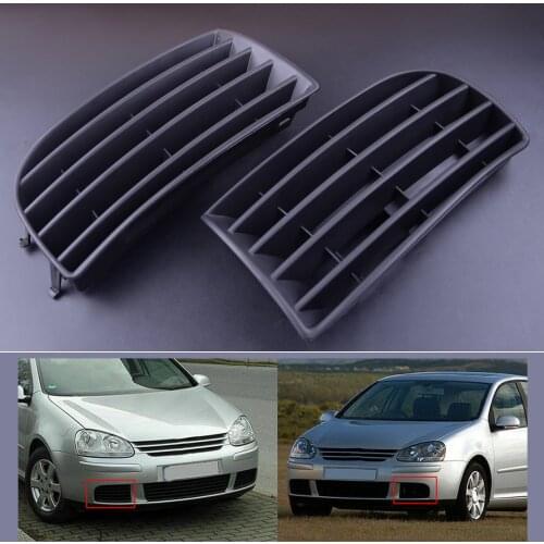 1 Pair Left & Right Front Bumper Lower Fog Light Lamp Grille Trim Cover Fit For VW Golf 5 MK5 2004 2005 2006 2007 2008