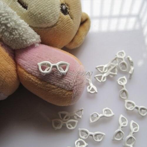 MD-502 10pcs Fancy White Glass Deco Metal Charms Metal Deco Charms Nail Art