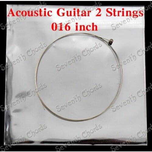 10 Pcs Single Folk Acoustic Guitar 2 Strings Stainless Steel Strings,B-2nd 016 inch (not strings set,only 2 string 10 pcs)