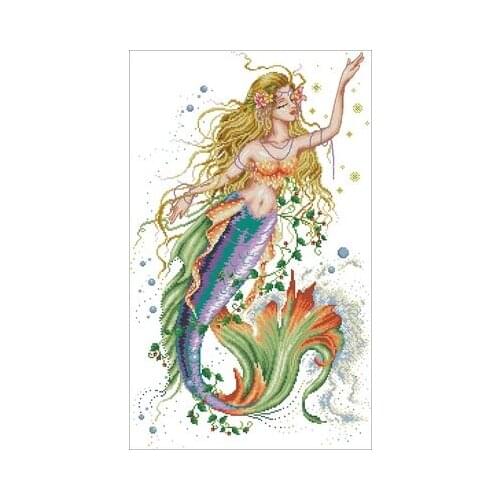 25.-mermaid princess Counted Cross Stitch 11CT 14CT 18CT DIY Cross Stitch Kits Embroidery Needlework Sets
