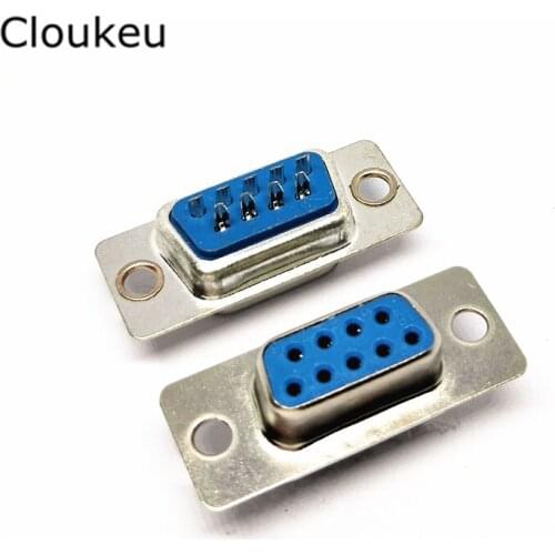 5Pcs DB9 Hole Female Welded Connector RS232 serial port DB9 adapter