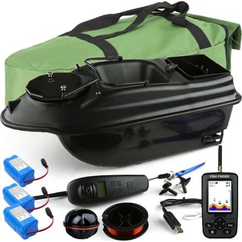 500M GPS Wireless Remote Control Fishing Bait Boat 2 Hoppers Carp Fishing Toy Boat,LCD Display GPS Fishfinder,Batteries,Handbag