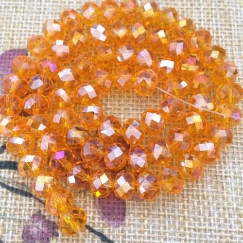 AB mix-colored crystal glass beads 8*10mm faceted abacus loose spacer beads for jewerly making accessotries 1strand/70pcs B674