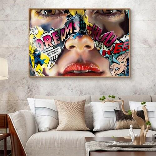 Abstract Beauty Face doodle Canvas Paintings Wall Art Prints Poster Living Room Decorative Paintings On The Wall Home Decor