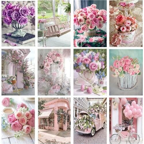 Diamond painting mosaic 5D DIY rose flower pattern diamond art embroidery flower cross stitch home decoration christmas gift