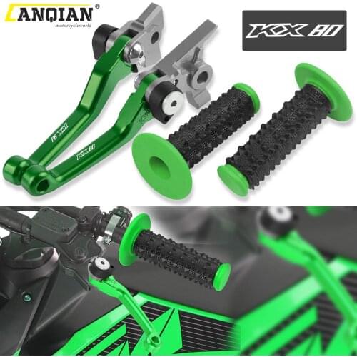Motorcycle CNC Aluminum Dirt Bike Brake Clutch Levers 7/8'' Rubber Handle Bar For Kawasaki KX80 KX 80 2001-2017 2018 Accessories