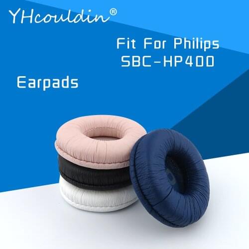 Earpads For Philips SBC HP400 SBC-HP400 Headphone Accessaries Replacement Ear Cushions Wrinkled Leather Material