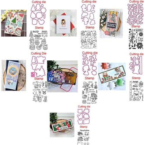 Angel Love Bright Christmas Holly Metal Cutting Dies&Cordinating Stamps For Scrapbooking Craft Die Cut Card Making Embossing