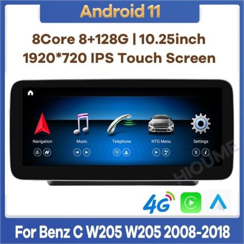 8G RAM Android 10 Car Radio Multimedia Player GPS Navigation for Mercedes Benz C/VClass W204 W205 GLC X253 W446 2008-2018 Stereo
