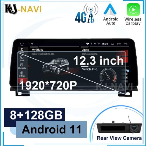 1920*720 DPS 12.3 Inch Android 10 Screen Car Player Multimedia Navigation Carplay + Auto For BMW 7 series F01 F02 CIC NBT System