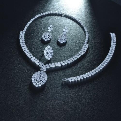 Be 8 Nigeria 4pcs Bridal Zirconia Jewelry Sets For Women Party, Luxury Dubai Nigeria CZ Crystal Wedding Jewelry Sets S358