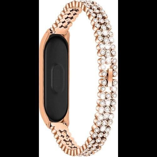 Diamond Strap for Xiaomi Band 6 5 and 4 and 3 Stainless Steel Metal Wristband Smartband Xiomi Xaiomi Xiami Xaomi Xaiomy Bracelet
