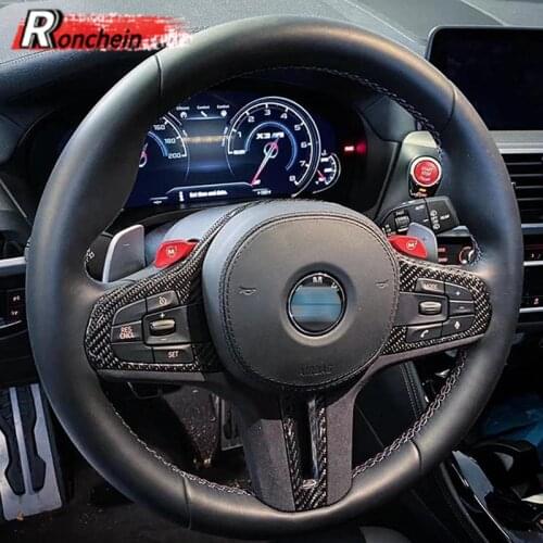 RONCHEIN Carbon Fiber Steering Wheel Cover Trim Alcantara Assembly Replace for New ID7 BMW 3 Series G20 5 Series G30 7 Series