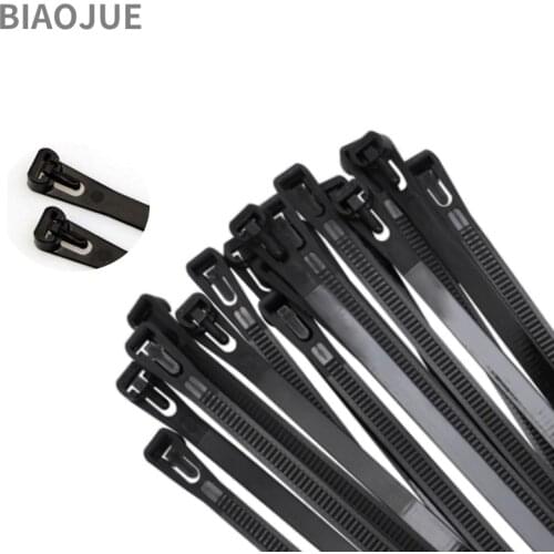 100pcs black Releasable Nylon Cable Ties Loose Slipknot Tie Reusable Wrap Strap 8*150/200/250/300/400/450