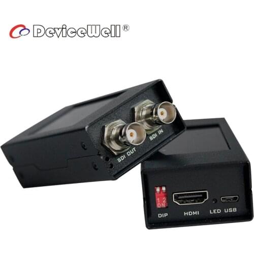 DeviceWell MD1101 SDI to HDMI-compatible 2.6 Inch Micro USB Ultra HD 1080P60HD Output Mini Vedio HD Audio Converter