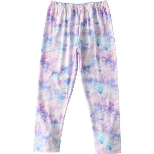 Kids Girls Casual Tie-dye Tights Pants Lovely Cotton Leggings Elastic Kid Trousers Spring Summer Ballet Dance Wear 3 5 7 8 Years