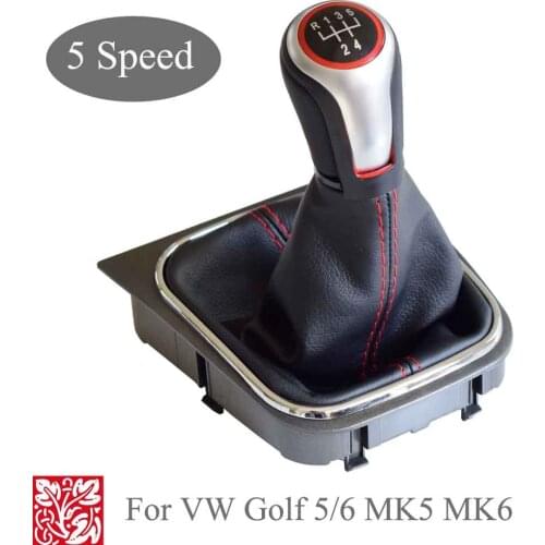 For VW Volkswagen Golf 5/6 MK5/6 Scirocco(2009) octavia Car Gear Shift Knob Lever Pen 5 6 Speed handle ball boot cover Gaitor