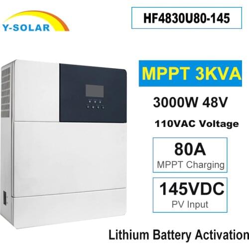 MPPT All In One Solar Hybrid Inverter HF4830U80-145 48VDC To 110VAC 80A Max PV Input 145Vdc Pure Sine Wave Charging Contoller