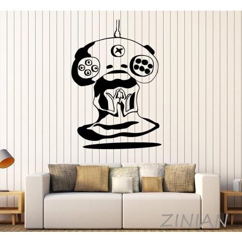 Gamer Meditation Alien Joystick Video Game Wall Decal Stickers Play Gaming Room Door Decoration Fashion Art Sticker Muraux Z560